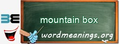 WordMeaning blackboard for mountain box